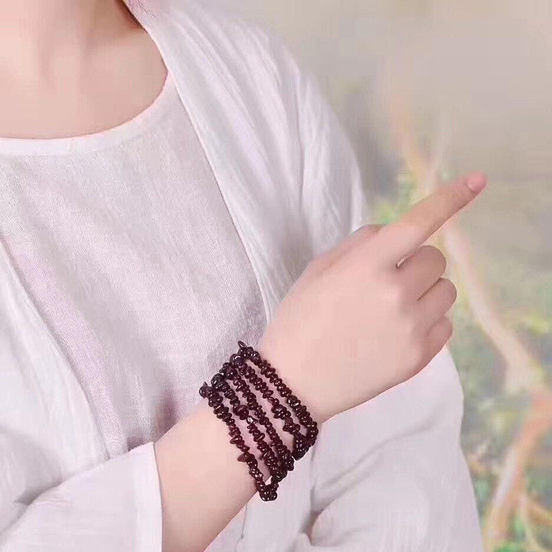 Vòng tay garnet đỏ tự nhiên sỏi đa, nữ, đá tự nhiên, quà tặng sinh nhật 25.4.9