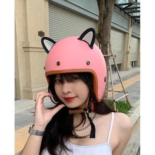 Tai mèo gắn mũ bảo hiểm phụ kiện độc lạ nhiều màu hot trend tặng kèm keo dán
