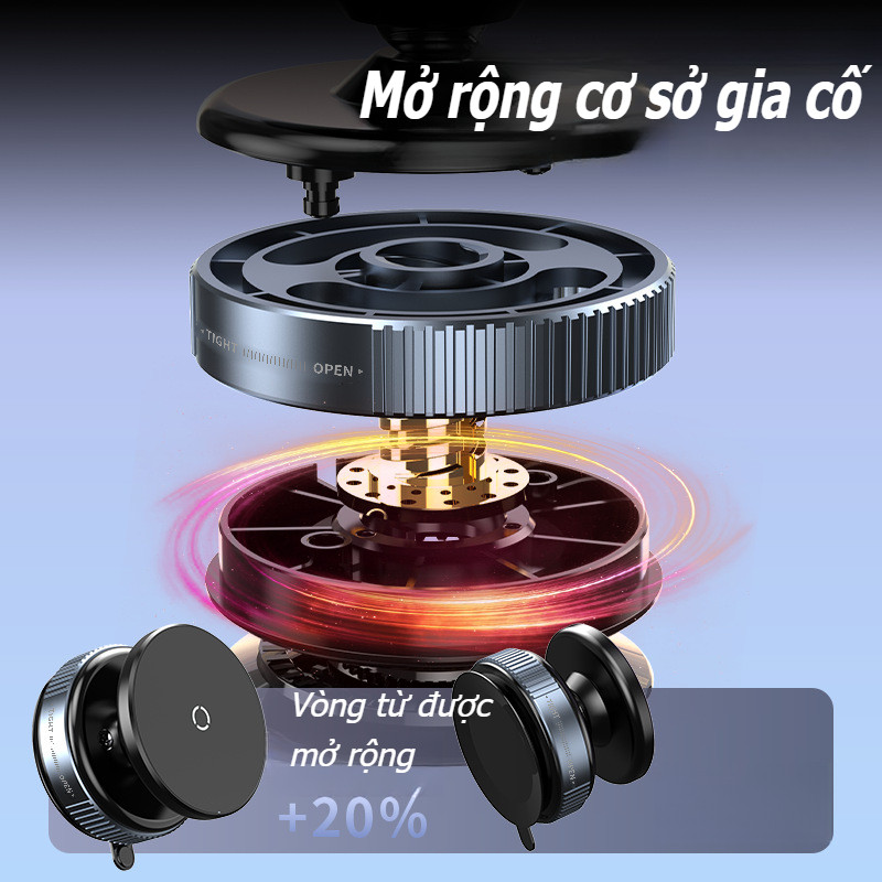 Giá đỡ điện thoại từ tính chân không,360 ° vòng quay hấp phụ chân không,thích hợp cho ô tô/bàn