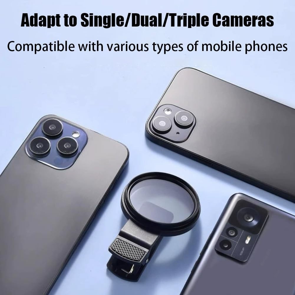 Ảnh Bộ lọc ống kính máy ảnh điện thoại Sightfelt 52mm Clip-0n Cpl, Bộ lọc phân cực tròn Tương thích với điện thoại Mostcell, Ống kính nhìn thấy, Bộ lọc nhìn thấy cho điện thoại 4