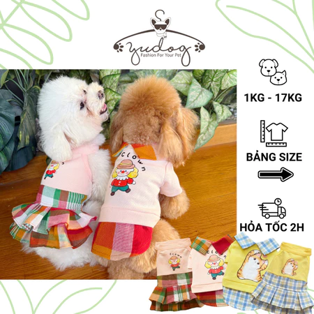 Đồ cặp cho chó mèo yudog áo đầm couple dành cho chó mèo thú cưng