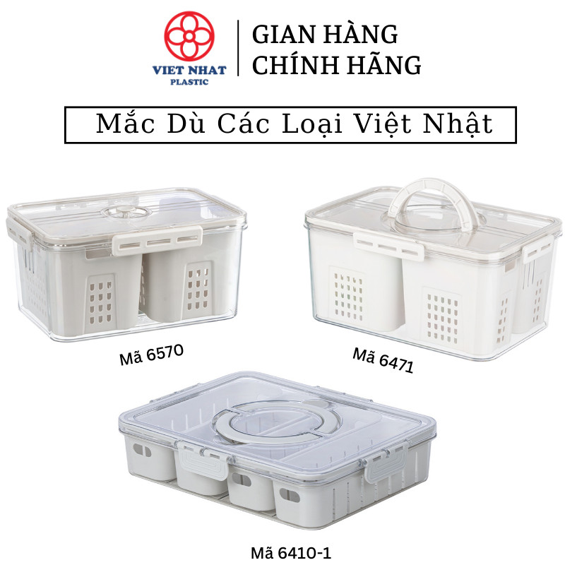 Hộp Đựng Thực Phẩm Chia Ngăn Việt Nhật Hokori 2 Lớp Ráo Nước Lưu Trữ Thực Phẩm Trong Suốt-Việt Nhật Plastic HN
