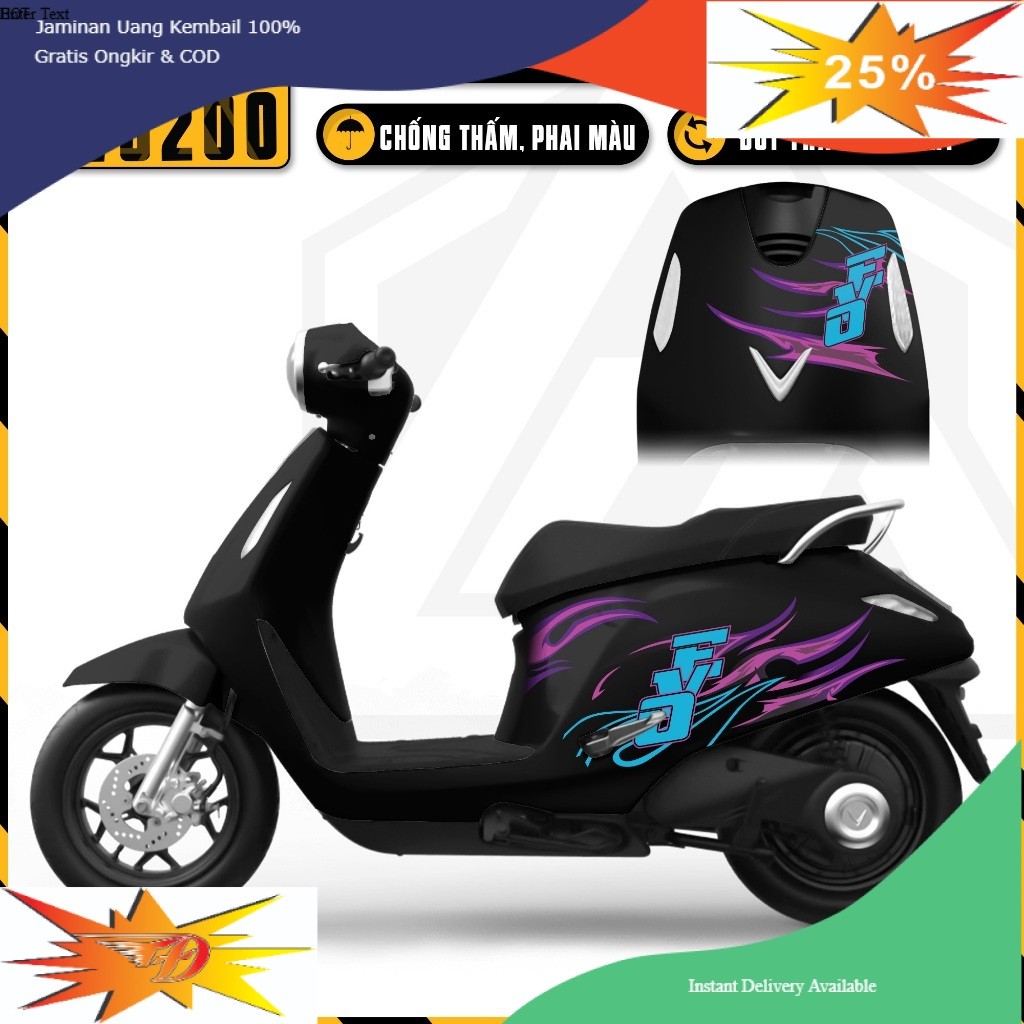 Tem Tem Xe Evo 200 Mẫu Ngọn Lửa Decal Dán Xe Máy Vinfast Evo200 Chống ...