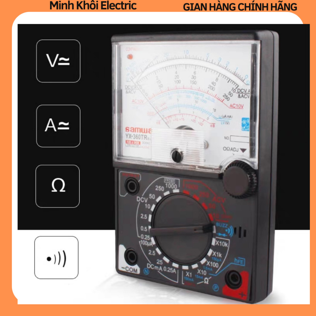 Đồng hồ vạn năng Samwa YX360-TRn tặng kèm pin,đồng hồ điện tử,máy đo vạn năng, đo điện,đồng hồ đa năng đo điện trở