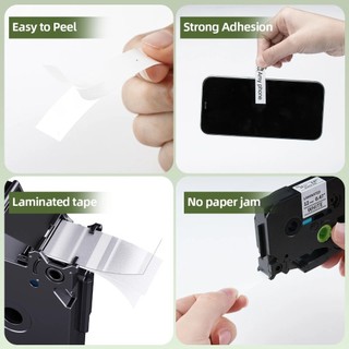 Băng nhãn tương thích 6/9/12/18/24mm TZE-231/221/211 nhiều lớp, dính chắc cho máy Brother P-Touch PTH110