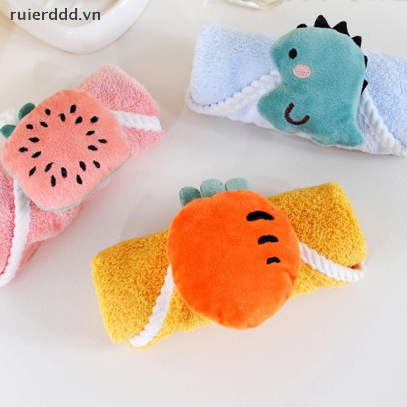 # ruierddd # Khăn tay Khăn tay trẻ em dễ thương Khăn tay khô thấm nước Khăn lau nhà bếp Khăn lông cừu san hô có vòng.