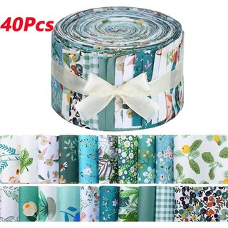 MKYCO 40 Cái Precuts Vải Jelly Rolls, Cotton Craft Green Print Chắp Vá Dải, Chất Liệu May DIY 6.3x25CM Quilting Vải Gói Phụ Kiện Thủ Công