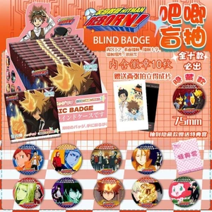 Katekyo Hitman tái sinh! Huy hiệu hộp mù | Chân nút lấp lánh 75MM | Tsunayoshi Sawada, Hayato Gokudera Hộp quà tặng đầy đủ 10 món