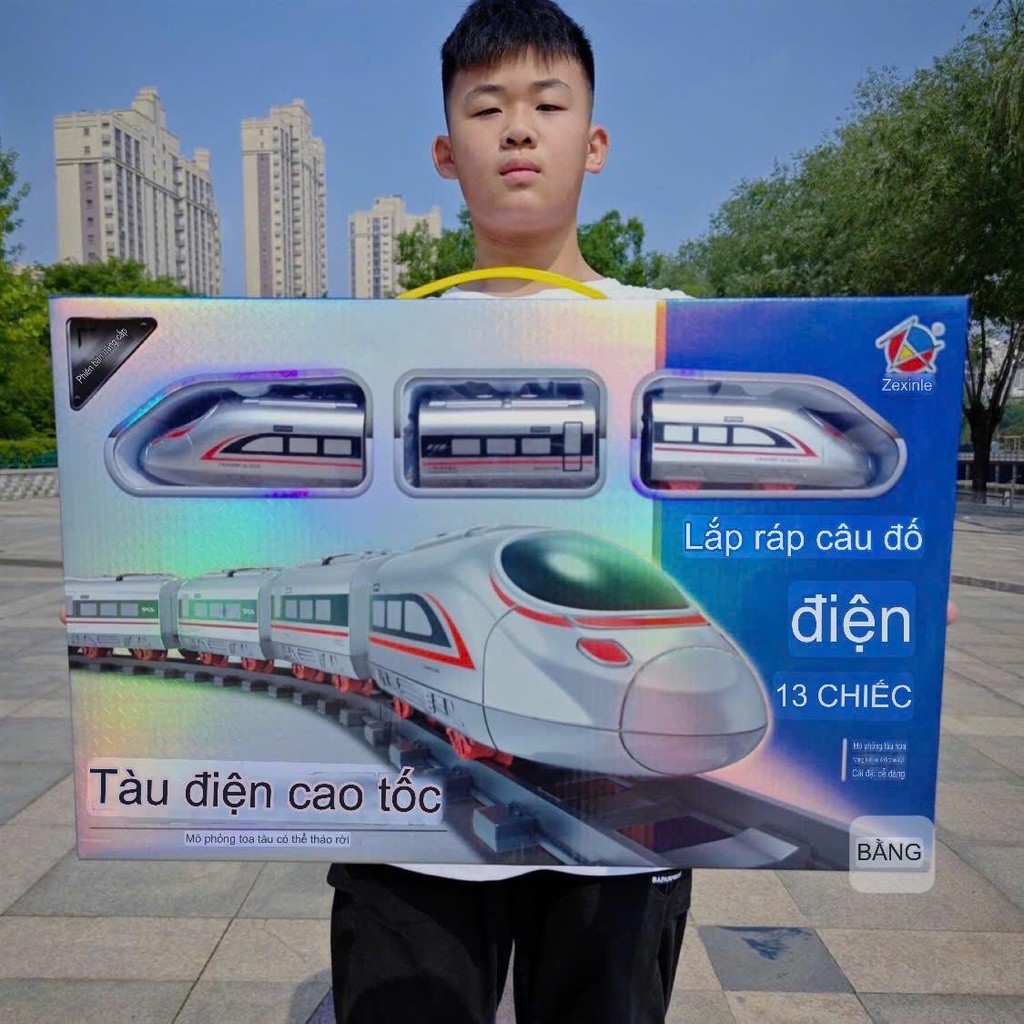 Đồ chơi đoàn tàu cao tốc Metro Subway 3 toa chạy bằng pin có đèn và âm thanh (9802) sử