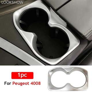 LOOKSHOW Nội Thất Ô Tô Cốc Đựng Matte Chrome Khung Viền Dán Cho Xe Đạp Peugeot 4008 5008 3008 GT 2017 2018 Phụ Kiện Tạo Kiểu I6U6