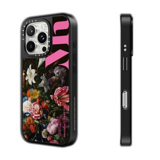 CASETiFY X The Mauritshuis Bình Hoa Ốp Lưng Hút Từ Tính Đen & Bạc Gương IPhone IPhone 16 15 14 13 12 Pro Max Plus Ốp Lưng Cứng Có Hộp Khắc logo