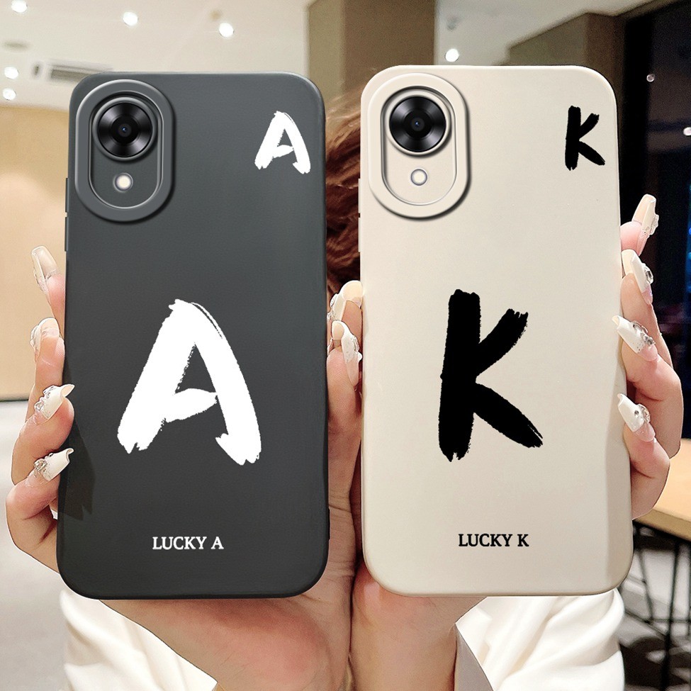 Ốp điện thoại Oppo A17k CPH2471 Ốp lưng Oppo A17k Chữ thời trang đơn giản Thiết kế họa tiết A-Z Ốp lưng chống sốc bằng silicon