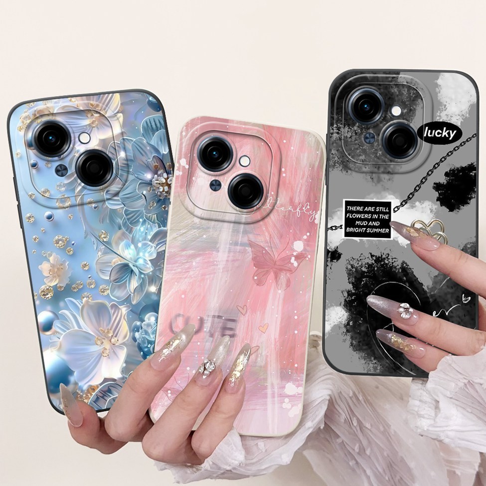 Ốp Lưng Tecno Spark Go 1S Tecno Spark Go 1 Bao Hoa Thời Trang Sang Trọng Kawaii Mèo Dễ Thương Vỏ Chống Sốc Cho Tecno KL4h Vỏ Điện Thoại