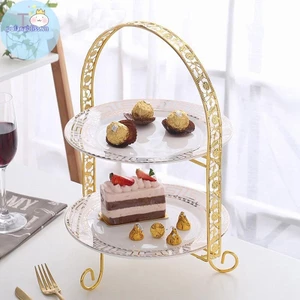 Pufangbliss Đế Bánh Kim Loại Hai Lớp Hình Vòm Trái Cây Vàng Món Tráng Miệng Giá Trang Trí Tiệc VN
