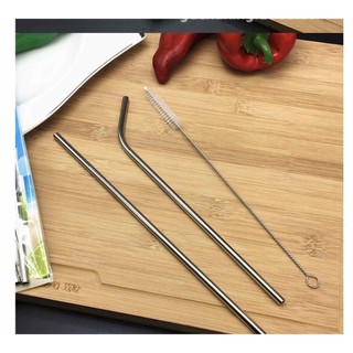 Combo 3 ống hút inox cao cấp kèm cọ vệ sinh giúp làm sạch dễ dàng chống gỉ sét an toàn khi dùng