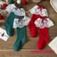 Mg-kids Bé Gái Tất Giáng Sinh Dễ Thương Nơ Ren Xù Đầm Tất Thoáng Khí Đi Bộ Cho Trẻ Sơ Sinh
