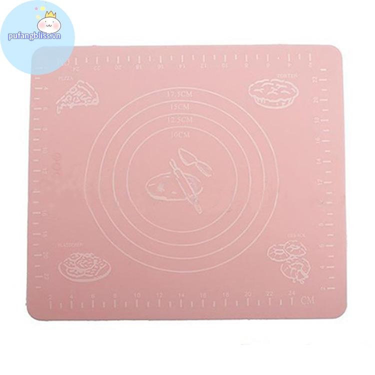 Pufangbliss Silicone Cán Cắt Thảm Fondant Đất Sét Bánh Ngọt Đóng Băng Bột Bánh Dụng Cụ Sugarcraft VN