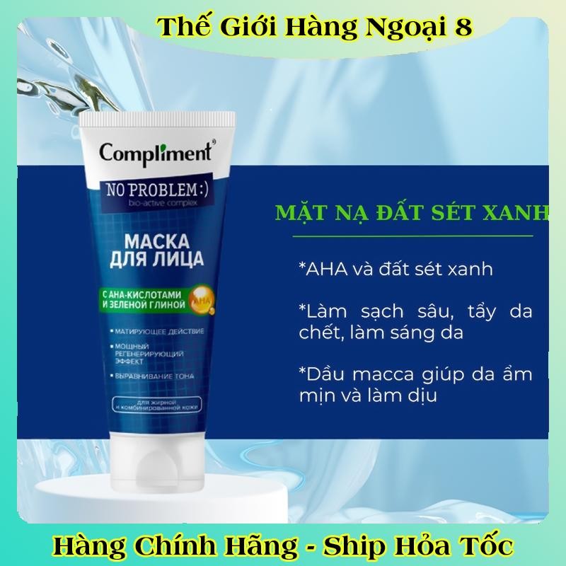 MẶT NẠ ĐẤT SÉT Compliment Detox Da, Làm Sáng, Kiềm Dầu, Se Khít Lỗ Chân Lông 80ml của Nga