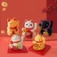 FANIELLAPOWELL Lucky Cat Bức tượng nhỏ, Wave Hand Đồ trang trí ô tô Nhật Bản, Quà tặng Dễ thương Năm sáng tạo vẫy tay Công sở mèo may mắn