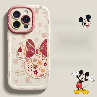 Ốp điện thoại hình chuột Minnie dễ thương có nơ cho iPhone 17 / 16 / 15 / 14 / 13 / 12 / X / 7 / 11 / Plus / pro Max Vỏ mềm silicon mờ trọn gói bền chống rơi