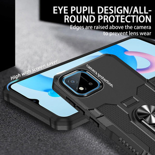 Dành Cho Realme C20 / C11 2021 Ốp điện thoại PC Cứng Lưng Mềm TPU Cạnh Bảo Vệ Camera Giá Đỡ Nhẫn Chân Đế Chống Sốc Mỏng Bao