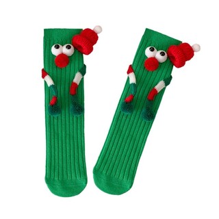 Kids Cute Big Eye Scarf Cartoon Magnetic Christmas Socks Festival Holiday