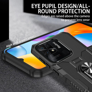 Dành Cho Redmi 10C Ốp điện thoại PC Cứng Lưng Mềm TPU Edge Bảo Vệ Camera Nhẫn Giá Đỡ Chân Đế Chống Sốc Mỏng Vỏ
