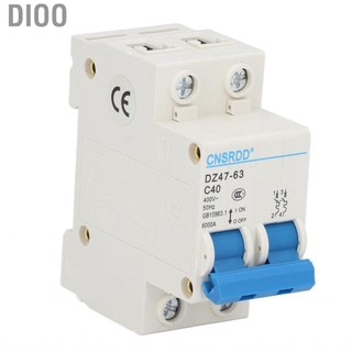 Dioo Bộ ngắt mạch 2P PA66 Vỏ nylon Công tắc không khí điện áp thấp Khóa kẹp ổn định Chất chống cháy cho hệ thống chiếu sáng dân dụng