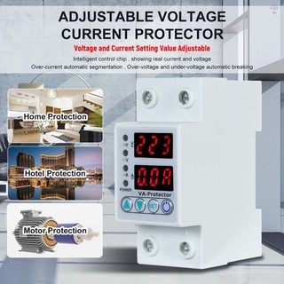 63a 220V Din Rail Có Thể Điều Chỉnh Trên Điện Áp Và Dưới Điện Áp Bảo Vệ Thiết Bị Bảo Vệ Rơ Le Qua Dòng Bảo Vệ Nhà Sử Dụng Màn Hình LED Kép