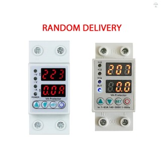 63a 220V Din Rail Có Thể Điều Chỉnh Trên Điện Áp Và Dưới Điện Áp Bảo Vệ Thiết Bị Bảo Vệ Rơ Le Qua Dòng Bảo Vệ Nhà Sử Dụng Màn Hình LED Kép