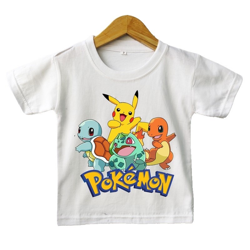 Pokemon loạt cổ điển trẻ em T-Shirt thoải mái và phong cách thiết kế mát mẻ cho người hâm mộ trẻ