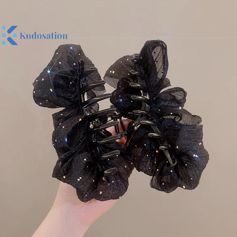 Kudosation Mùa Hè Ngọt Lưới Tuyn Ngôi Sao Bong Bóng Tóc Vuốt Kẹp Dành Cho Nữ Chắc Chắn Đuôi Ngựa Kẹp Mũ Đội Đầu Phụ Kiện