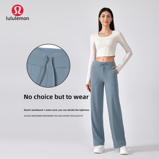 Lulemon Evrlue Double 6 Zero Feel Quần ống rộng Túi lớn Tập thể dục Quần tập Yoga nữ Quần thể thao thông thường