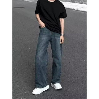 Quần dài nam Zerotogue, quần jean denim vừa vặn dáng rộng cổ điển kiểu Mỹ, quần jean denim giặt hạng nặng