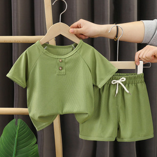 (6m-8Y) Unisex Bé Trai Tập Đi 2 Mảnh Mùa Hè Bộ Áo Phông Tay Ngắn Vách Ngăn Chắc Chắn Co Giãn Eo Quần Short Tươi Đẹp Thoáng Khí Quần Áo
