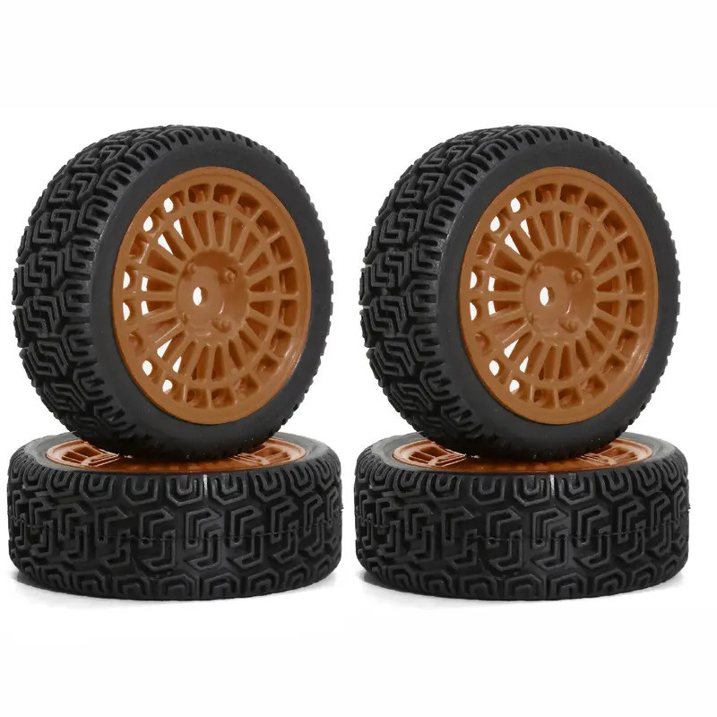 4 68mm Rally Lốp Lốp Cao Su Lốp Bánh Xe Cho Tamiya XV01 XV02 TT01 TT02 PTG-2 1 / 10 RC Rally Racing Xe Nâng Cấp Phần