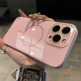 Ốp Cứng Từ Tính Lấp Lánh Cho iPhone 16 Pro Max 15 14 13 12 11 Pro Max & 15 / 16Plus Có Nắp Ống Kính Máy Ảnh Mặt Sau Cứng Chống Sốc Chống Phai Màu