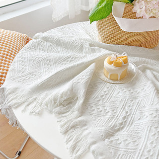 Khăn Trải Bàn Cotton Cao Cấp 90*90cm, Dệt 3D, Dày Dặn Phong Cách Hiện Đại và Bắc Âu