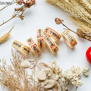 Qiuwu Sáng Tạo Cần Câu Rune Giấy Băng Tear Seal Trang Trí Băng Cane Sticker Đồ Thủ Công DIY Băng Washi Gói Quà Tạp Chí Vintage.