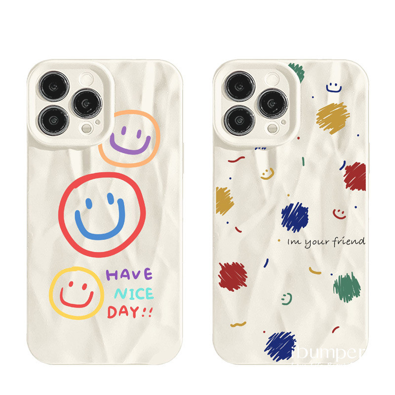 ibumpers Ốp Lưng IPhone Thời Trang Vui Nhộn Nhiều Màu Sắc Họa Tiết Cười Cho IPhone 16 15 14 12 13 11 Pro Max IP 7 8 Plus X XS XR Ốp Điện Thoại Silicon Mềm Chống Sốc