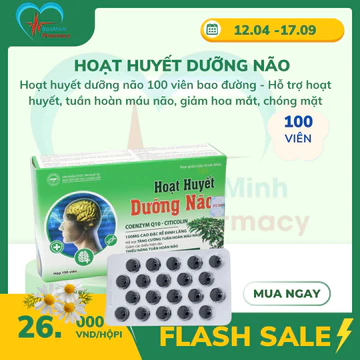 Hoạt huyết dưỡng não 100 viên bao đường - Hỗ trợ hoạt huyết, tuần hoàn máu não, giảm hoa mắt, chóng mặt