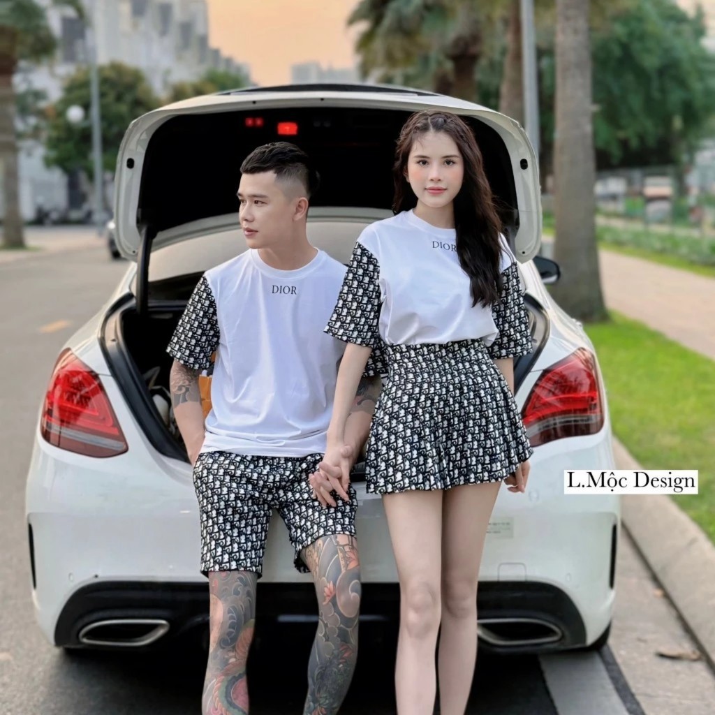 Bộ Quần Áo Đôi Di OK Phối 2 Ống Tay KCloset Vải Cotton Mềm Mịn Mát NA308