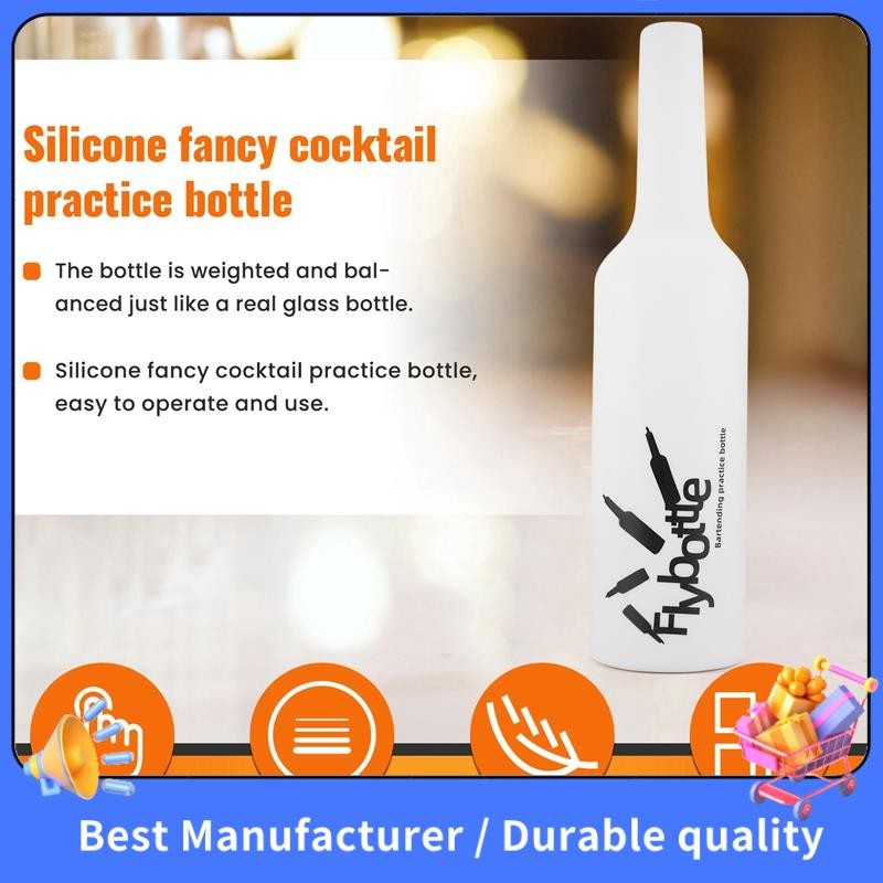 White Flair Bartender Bartending Practice Silicone Bar Pub Chai Rượu Cocktail Shaker