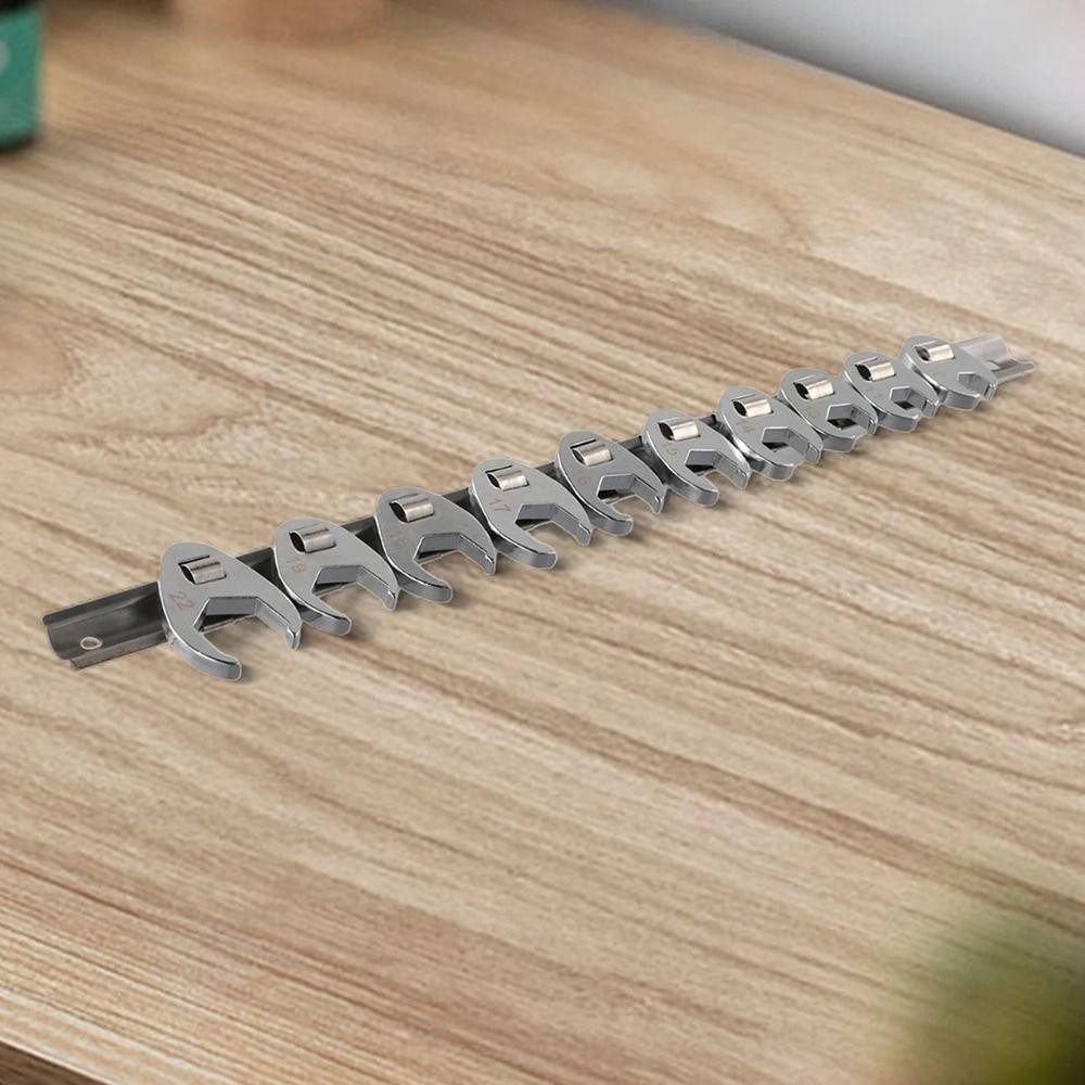 GỖ NHẤT 10 Cái / bộ Cờ lê chân vịt, Cờ lê mở bằng thép Carbon 10-22mm, Đầu cờ lê chân số liệu 3 / 8 inch bền bỉ cho bộ chìa khóa cờ lê mô-men xoắn