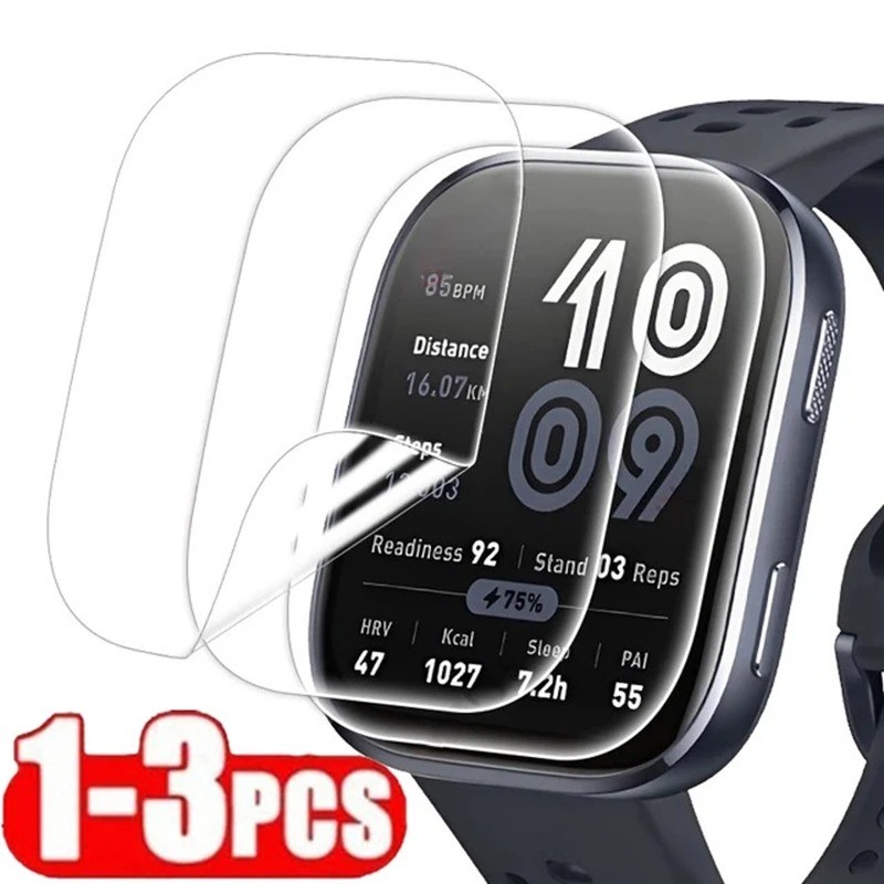 Amazfit Bip6 Bip5 BipLite BipU 1-3 Cái 5000D HD Phim Hydrogel Mềm Trong Suốt Cho Amazfit Bip 3 U Pro S Lite 6 5 Chống Vân Tay Đồng Hồ Thông Minh Bảo Vệ Màn Hình