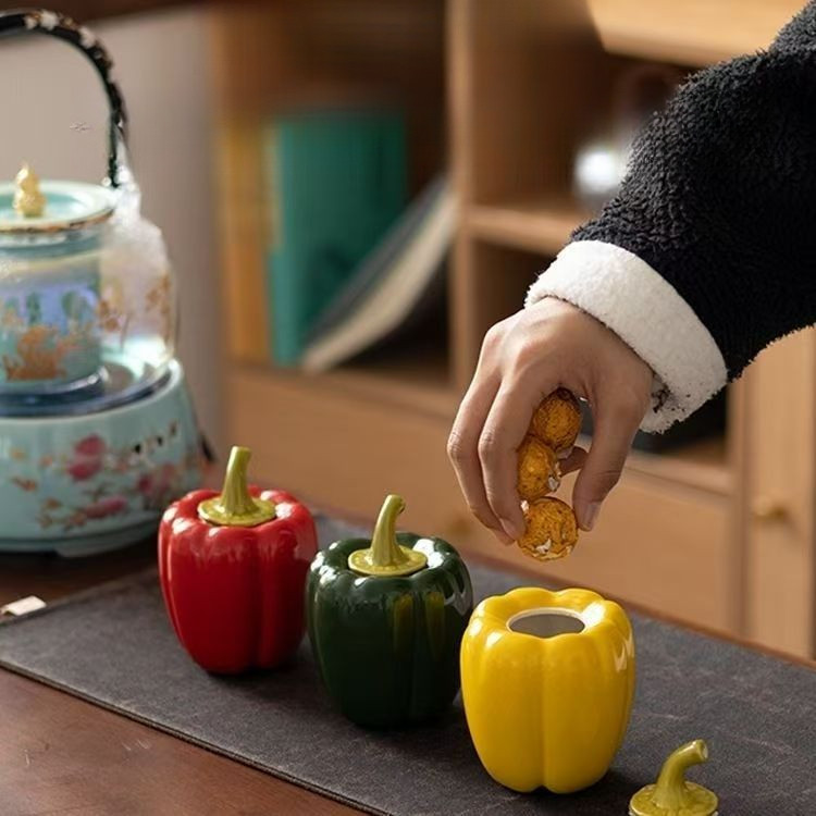 Gốm Mô Phỏng Trà Caddy & Tinh Tế Di Động Lưu Trữ Caddy & Nhỏ Có Thể Niêm Phong Lưu Trữ Lưu Trữ Caddy & Trang Trí Máy Tính Để Bàn & Bộ Trà Phụ Kiện