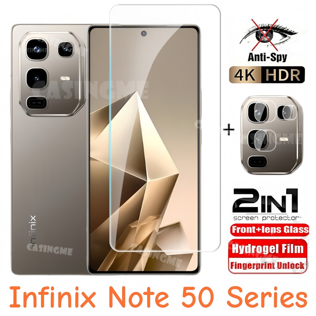 Dành Cho Infinix Note 50/50 Pro/50X/50S 4G Full Cover Kính cường lực bảo vệ màn hình & ống kính trước/sau