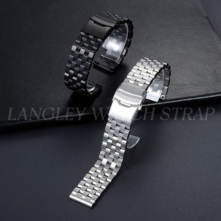 Dây đeo đồng hồ bằng thép không gỉ nguyên khối cao cấp 18mm 20mm 22mm 24mm Dây đeo đồng hồ cho SEIKO 5 Diver Classic 5 hạt Dây đeo cổ tay Chủ tịch Dây đeo đồng hồ có khóa gấp Vòng đeo tay nam nữ