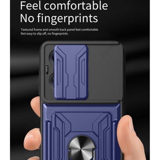 Vỏ Chống Sốc Giáp Cho Oppo Reno 13 Pro 13Pro 13F Reno13F 4G 5G 2025 Đẩy Trượt Ống Kính Máy Ảnh Bảo Vệ Vỏ Điện Thoại Khe Cắm Thẻ Tín Dụng Vỏ Cứng Giá Đỡ Giá Đỡ Mặt Sau