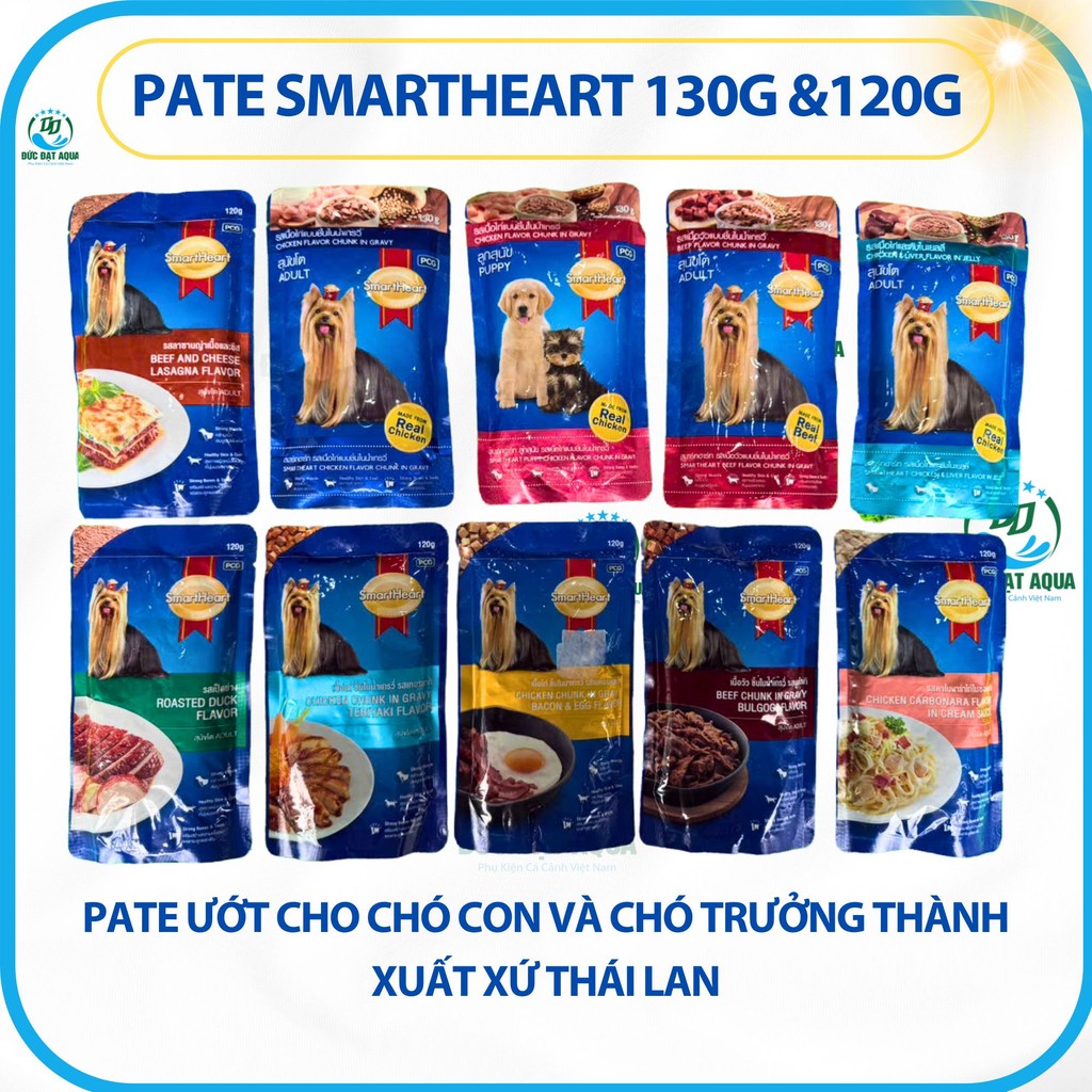 pate smarthear 130g & 120g giành cho chó trưởng thành và chó con , hàng chính hãng ( combo 4 gói ) 5